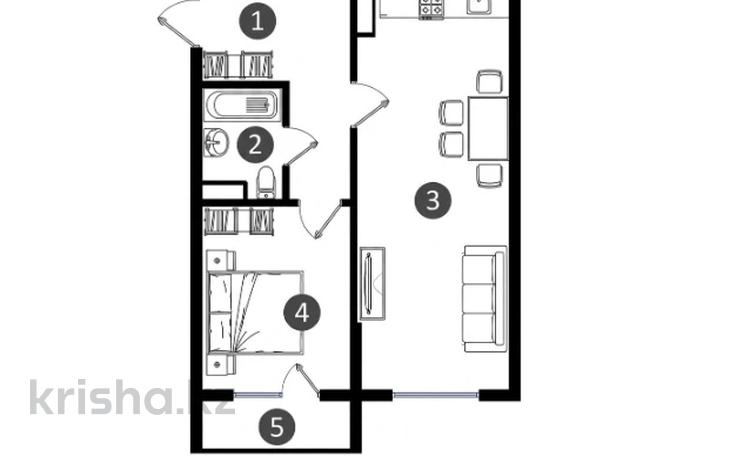 2-бөлмелі пәтер · 52 м² · 2/7 қабат, Естай, бағасы: 22.5 млн ₸ в  — фото 2