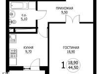 1-комнатная квартира, 44.5 м², 6/10 этаж, Е435 — Е126 за ~ 17.3 млн 〒 в Астане