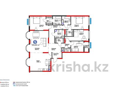 5-комнатная квартира, 195.65 м², 9/20 этаж, Туркестан 2 — -4% скидка за наличный расчет за ~ 202.5 млн 〒 в Астане, Есильский р-н