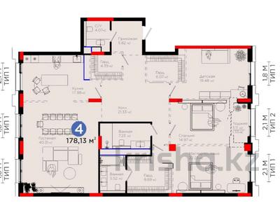 4-бөлмелі пәтер, 180 м², 5/8 қабат, переулок Тасшокы 4, бағасы: 170 млн 〒 в Астане, Алматы р-н