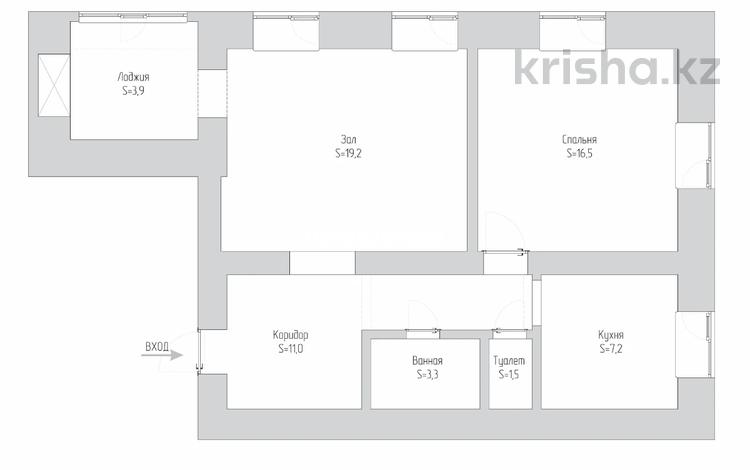 2-комнатная квартира, 61 м², 2/2 этаж, Ауэзова 175 — Назарбаева за 25 млн 〒 в Кокшетау — фото 2
