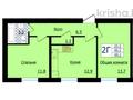 2-бөлмелі пәтер · 49.5 м² · 2/3 қабат, мкр Уркер, Сыпыра Жырау 27, бағасы: 16 млн ₸ в Астане, Нура р-н