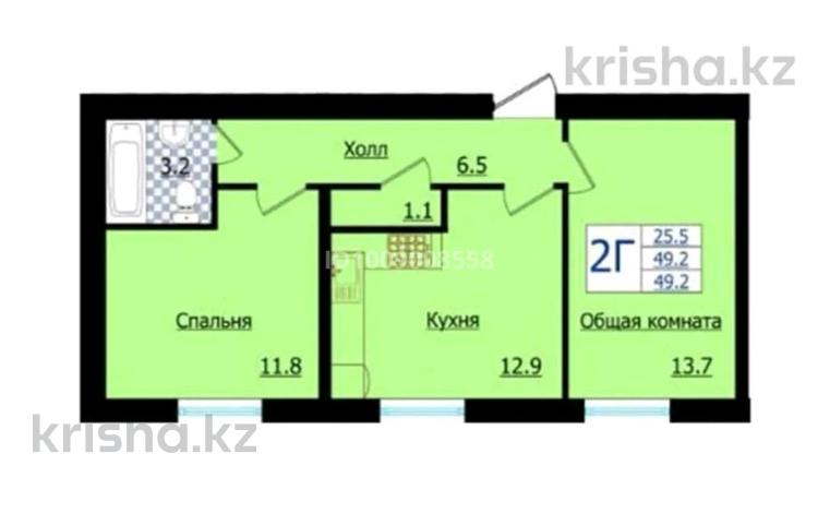 2-бөлмелі пәтер · 49.5 м² · 2/3 қабат, мкр Уркер, Сыпыра Жырау 27, бағасы: 16 млн ₸ в Астане, Нура р-н — фото 10