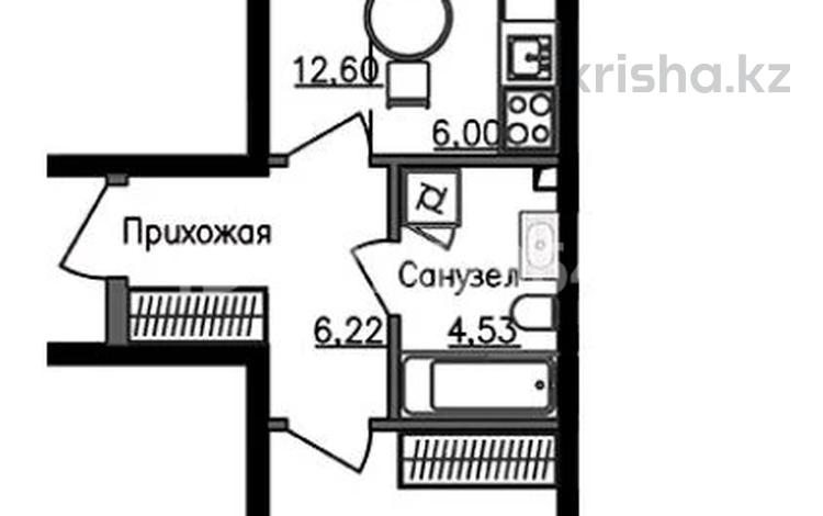 1-бөлмелі пәтер · 45.7 м² · 1/4 қабат, Аубакирова 35/525, бағасы: 18.5 млн ₸ в  — фото 2