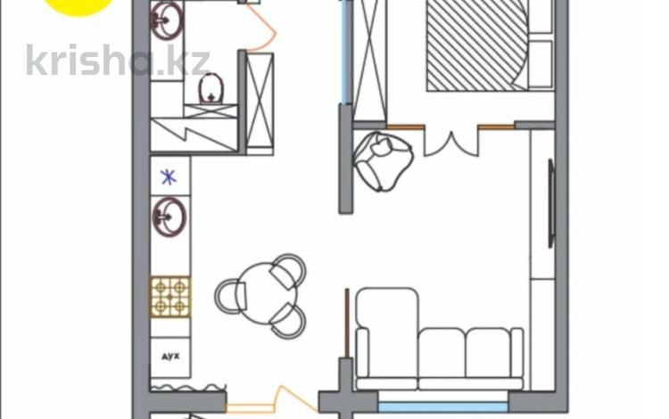 1-комнатная квартира, 40 м², 9/12 этаж, Сатпаева 90 — Туркебаева