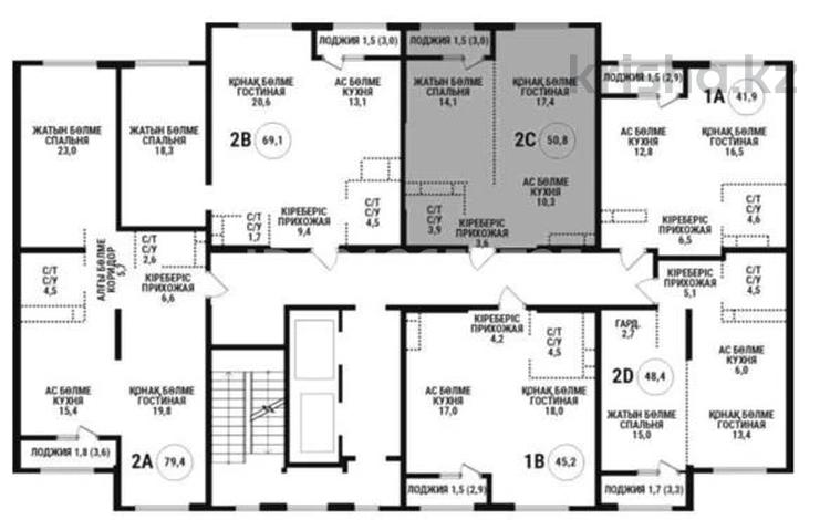 2-комнатная квартира · 51 м² · 10/16 этаж, Каныша Сатпаева 90/55Б за 42.5 млн ₸ в Алматы, Бостандыкский р-н — фото 6