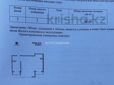 3-бөлмелі пәтер · 89.1 м² · 2/3 қабат, Кенесары Хана 145, бағасы: 93 млн ₸ в Алматы, Наурызбайский р-н
