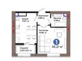 1-комнатная квартира · 36.21 м² · 9/12 этаж, Е 909 — Улы Дала /Айтматова за 26.5 млн ₸ в Астане, Нура р-н