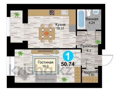 1-комнатная квартира, 50.74 м², 4/5 этаж, мкр. Алтын орда 22е за 15.8 млн 〒 в Актобе, мкр. Алтын орда