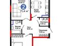 2-бөлмелі пәтер · 71.4 м² · 4/9 қабат, Сагадат Нурмагамбетов 15, 16, бағасы: 49 млн ₸ в Астане, Сарайшык р-н