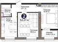 2-комнатная квартира · 52.07 м², Е 909 29 за ~ 37.8 млн ₸ в Астане, Нура р-н — фото 3