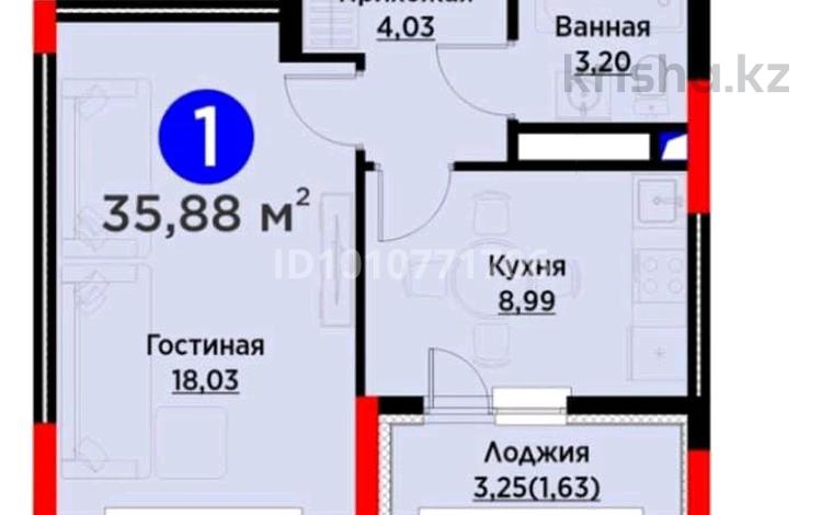 1-комнатная квартира · 36 м² · 7/9 этаж, Сагадат Нурмагамбетов 17 — Нурмагамбетова за 27 млн ₸ в Астане, Сарайшык р-н — фото 2