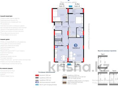 3-бөлмелі пәтер · 102.64 м² · 9/9 қабат, Сагадат Нурмагамбетов 15 — ГОРЯЧАЯ ЦЕНА, бағасы: 73 млн ₸ в Астане