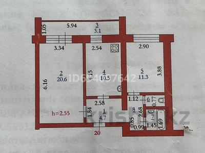 2-комнатная квартира, 57 м², 4/9 этаж, мкр Болашак 131Б за 17.5 млн 〒 в Актобе, мкр Болашак