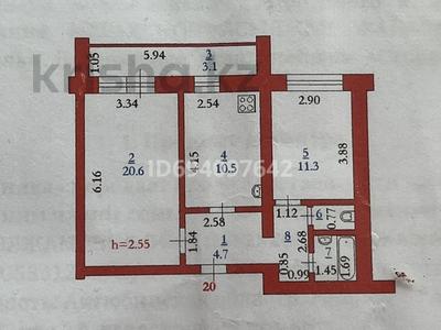 2-комнатная квартира · 57 м² · 4/9 этаж, мкр Болашак 131Б за 18 млн ₸ в Актобе