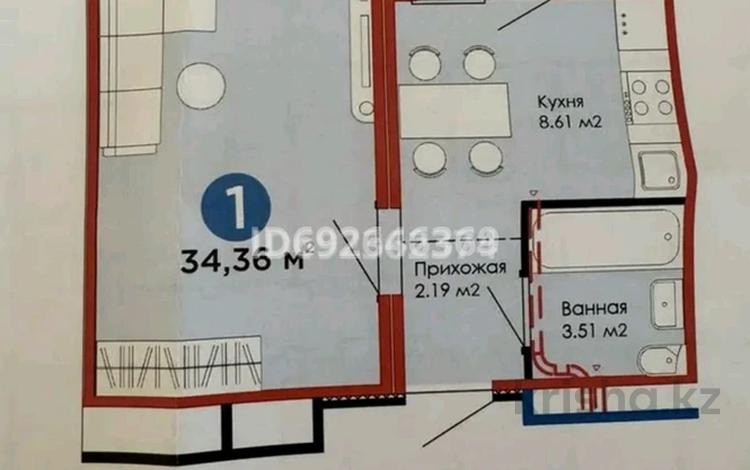 1-комнатная квартира, 35 м², Абикен Бектурова 11/1 — Туран за 17.5 млн 〒 в Астане — фото 2