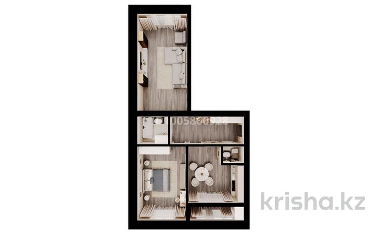 2-бөлмелі пәтер · 72.54 м² · 6/7 қабат, мкр. Алтын орда уч. 192, бағасы: 28.3 млн ₸ в Актобе — фото 2
