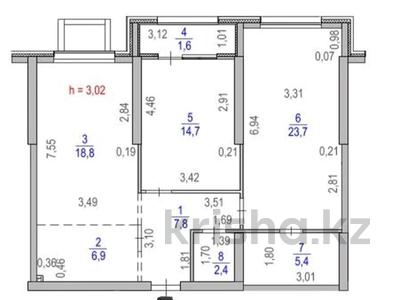 3-бөлмелі пәтер · 81.3 м² · 1/9 қабат, Каныша Сатпаева — ЖК Satpayev, бағасы: 67 млн ₸ в Алматы, Бостандыкский р-н