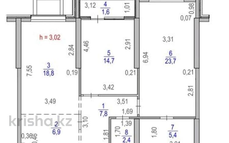 3-комнатная квартира · 81.3 м² · 1/9 этаж, Каныша Сатпаева — ЖК Satpayev за 71 млн ₸ в Алматы, Бостандыкский р-н — фото 2