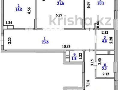 3-комнатная квартира · 128 м² · 4 этаж, Туркестан 16/3 за 168 млн ₸ в Астане, Есильский р-н