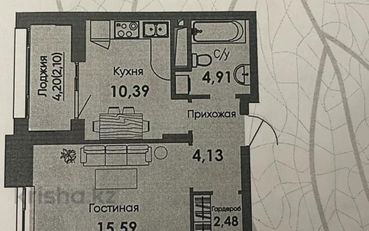 1-комнатная квартира, 39.37 м², 5/9 этаж, Әлихан Бөкейхан 16/3 за 22 млн 〒 в Астане, Есильский р-н — фото 2
