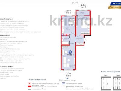 2-бөлмелі пәтер · 60.09 м² · 8/12 қабат, Казыбек би 23 — САМАЯ НИЗКАЯ ЦЕНА!!! СРОЧНО!!!, бағасы: 35 млн ₸ в Астане, Нура р-н