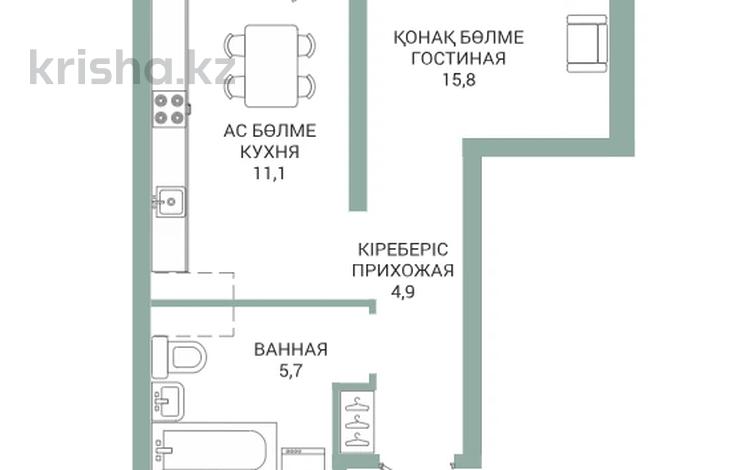 1-комнатная квартира · 38.5 м² · 4/22 этаж, Толе би 19а — БЕЗ КОМИССИИ / ПЕРВАЯ ЛИНИЯ / КЛАССНЫЕ РАССРОЧКИ / ЗВОНИТЕ ЕСТЬ МНОГО ВЫБОРА! за ~ 20.2 млн ₸ в Астане, Нура р-н — фото 2
