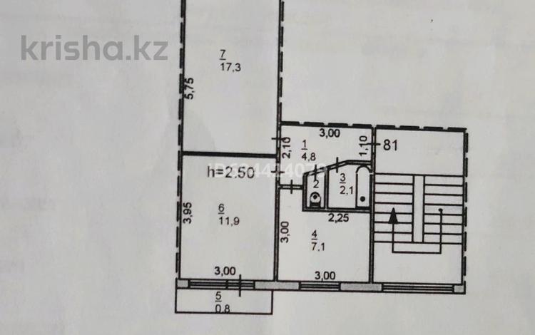 2-комнатная квартира, 44.8 м², 3/5 этаж, Астана 16 за 9.5 млн 〒 в Аксу — фото 2