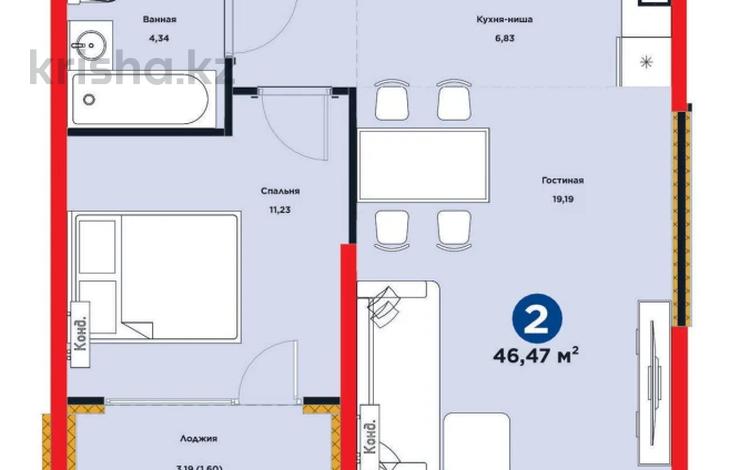 2-бөлмелі пәтер · 46.5 м² · 6/9 қабат, Ботакоз 2/1 — ⭐БЕЗ КОМИССИИ⭐, бағасы: ~ 36.3 млн ₸ в Алматы, Алатауский р-н — фото 2