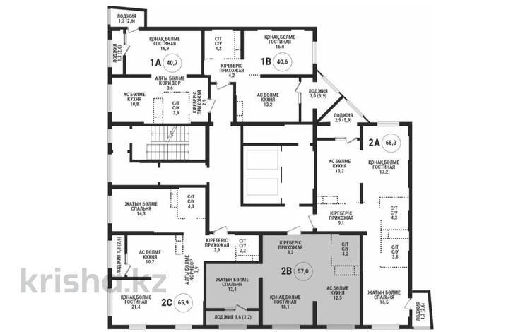 2-бөлмелі пәтер · 57 м² · 7/16 қабат, Сатпаева 90/58 — АДК, бағасы: 55 млн ₸ в Алматы, Бостандыкский р-н — фото 2