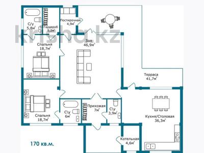 Отдельный дом · 3 комнаты · 170 м² · 11 сот., Учетный квартал 127 — 194 за 118 млн ₸ в Тонкерисе