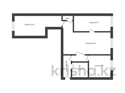 3-бөлмелі пәтер · 49.9 м² · 1/4 қабат, Абая, бағасы: 14.5 млн 〒 в Кокшетау