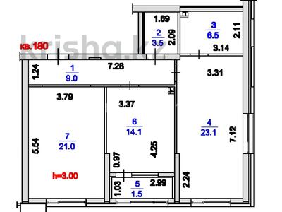 2-комнатная квартира · 78.7 м² · 2/8 этаж, Сатпаева 82 за 66 млн ₸ в Алматы, Бостандыкский р-н
