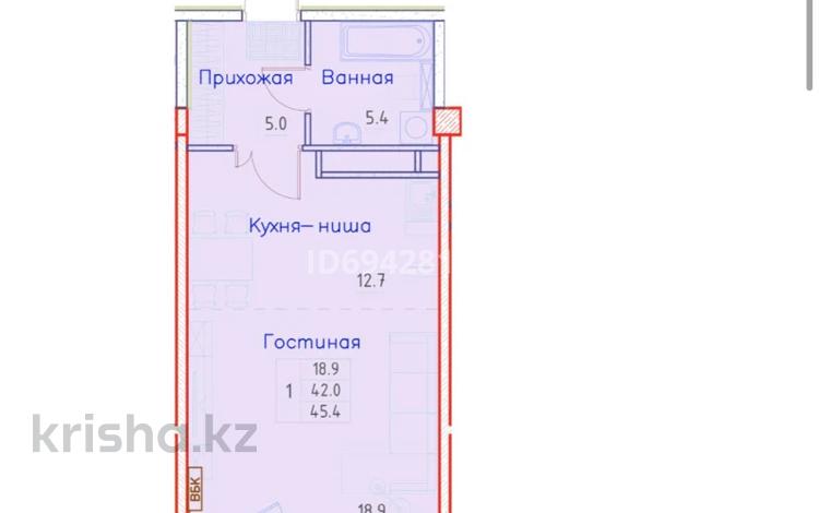 1-бөлмелі пәтер, 46 м², 2/3 қабат, E-10 J, бағасы: ~ 49.9 млн 〒 в Алматы — фото 2