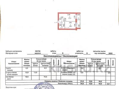 1-комнатная квартира, 35 м², 9/9 этаж, А 91 12 — Ул.Байтурсынова 49а за 16.5 млн 〒 в Астане, Алматы р-н