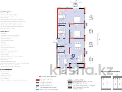3-комнатная квартира · 129 м² · 6/20 этаж, Кайым Мухамедханов — Ключи : 19.12.26.🪀 за 105.7 млн ₸ в Астане, Нура р-н