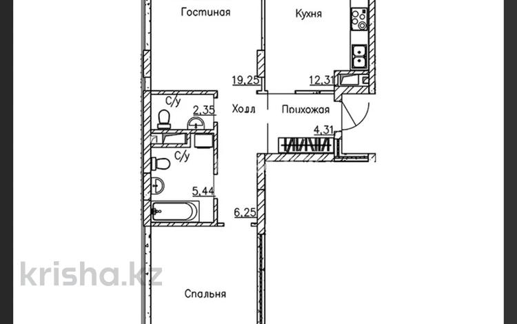 2-бөлмелі пәтер, 67.67 м², 6/9 қабат, Әлихан Бөкейхан 18/1 стр, бағасы: 36.9 млн 〒 в Астане, Есильский р-н — фото 2