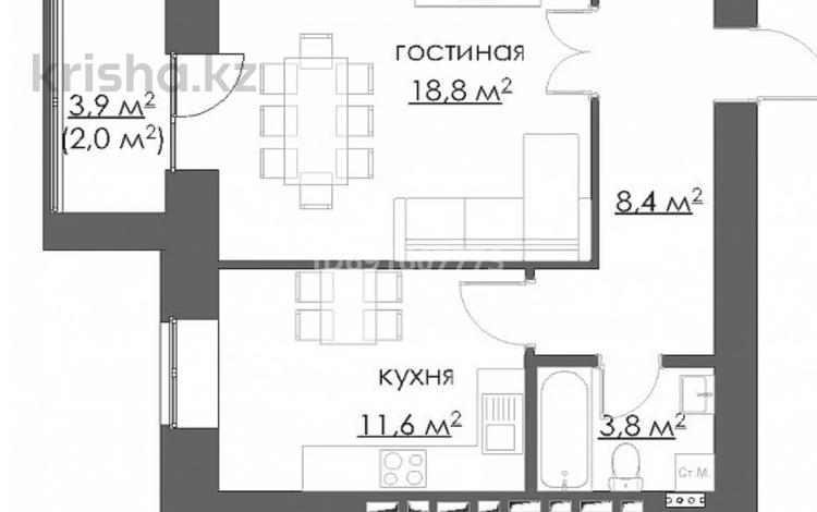 1-комнатная квартира, 46.3 м², 5/17 этаж, Букетова 3 — Бауыржан Момышулы за 16.5 млн 〒 в Караганде — фото 2
