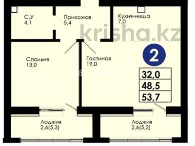 2-бөлмелі пәтер · 53.7 м² · 3/9 қабат, Сакена Жунусова 41, бағасы: 23.6 млн ₸ в Кокшетау