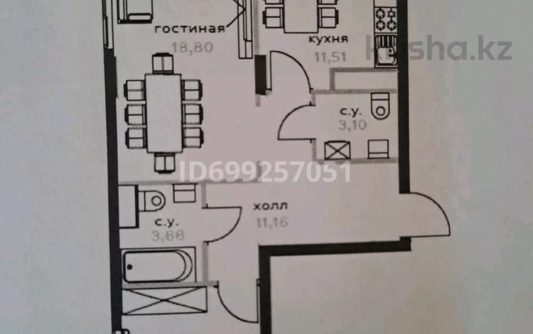 2-бөлмелі пәтер · 64.94 м² · 5/12 қабат, Байтурсынова 1 — А426, бағасы: 29 млн 〒 в Астане, Алматы р-н — фото 2