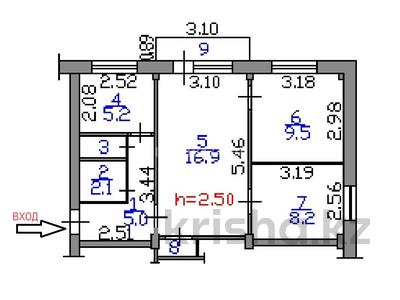 3-бөлмелі пәтер · 49.8 м² · 5/5 қабат, Беспалова 55 — бульвар Гагарина, бағасы: 18 млн ₸ в Усть-Каменогорске, Ульбинский