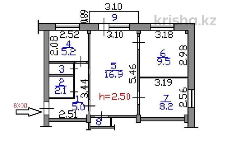 3-бөлмелі пәтер · 49.8 м² · 5/5 қабат, Беспалова 55 — бульвар Гагарина, бағасы: 18 млн ₸ в Усть-Каменогорске, Ульбинский — фото 2
