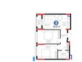 2-бөлмелі пәтер · 61.5 м² · 1/9 қабат, Е 354 5 — Блок А, бағасы: 35 млн ₸ в Астане, Есильский р-н