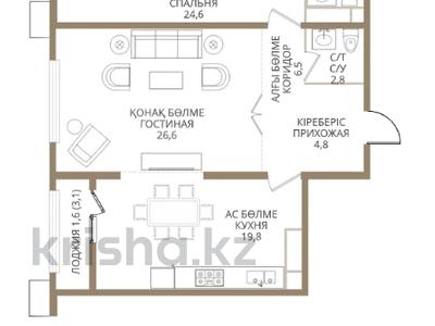 2-бөлмелі пәтер · 91.5 м² · 12/12 қабат, Розыбакиева 197/2, бағасы: ~ 90.4 млн ₸ в Алматы, Бостандыкский р-н