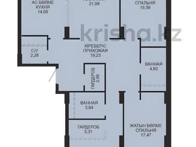 4-бөлмелі пәтер · 125.63 м² · 11/21 қабат, Достык 8/5 — БЕЗ КОМИССИИ, бағасы: ~ 93.6 млн ₸ в Астане, Есильский р-н
