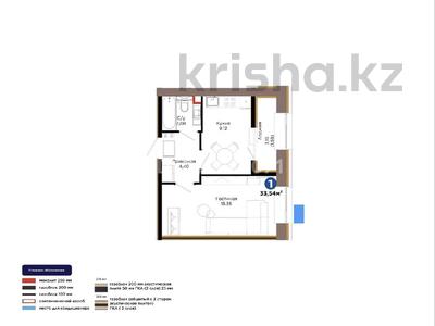 1-комнатная квартира · 33.54 м² · 4/12 этаж, Хусейн бен Талал 1 за ~ 24 млн ₸ в Астане, Нура р-н