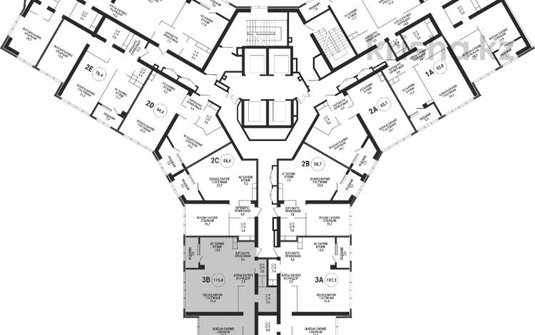 3-комнатная квартира, 115 м², 23/33 этаж, Аль-Фараби 5B за 105 млн 〒 в Алматы, Бостандыкский р-н — фото 2
