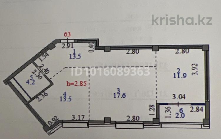 2-бөлмелі пәтер · 63 м² · 3/9 қабат, Е-779 32/1, бағасы: 34 млн ₸ в Астане, Есильский р-н — фото 2