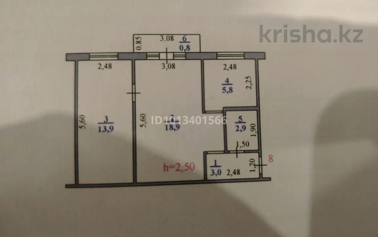 2-комнатная квартира · 45.3 м² · 2/5 этаж, Жунисова — 17 и 19 школы за 12 млн ₸ в Уральске — фото 2