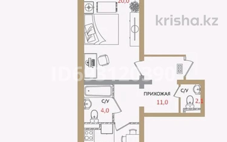 2-комнатная квартира, 55.1 м², 2/7 этаж, Шугыла 52 за 25 млн 〒 в Алматы, Алатауский р-н — фото 2